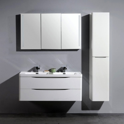 Мебель для ванной BelBagno Ancona-N 120 bianco lucido подвесная с подсветкой,  в современном стиле