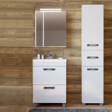 Мебель для ванной Vigo Plaza 60 2 ящика напольная, ручки хром
