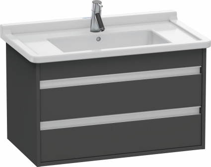 Тумба с раковиной Duravit Ketho 80 графит матовый, подвесная, с ящиками