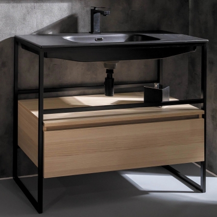 Тумба с раковиной Armadi Art Loft 120 light wood, напольная, матовая