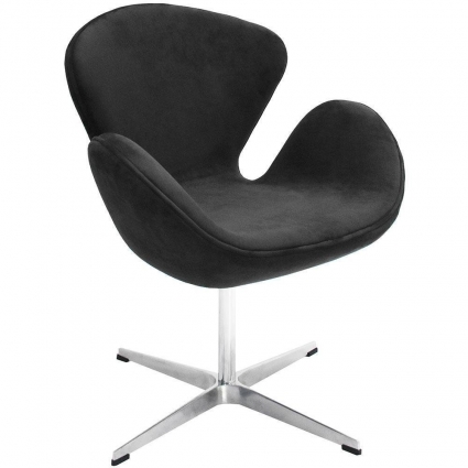 Кресло bradexhome Swan цвета графит 70x46x95 см,  стиль скандинавский