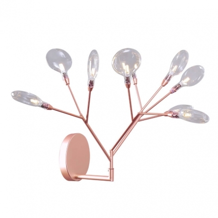 Бра Crystal Lux Evita AP9 copper/transparent в современном стиле, цвет медь
