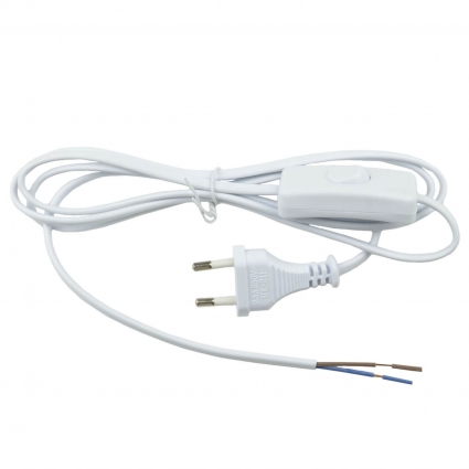 Шнур сетевой с вилкой и выключателем Uniel UCX-C10/02A-170 White UL-00004428, цвет белый, мощность 500 Вт