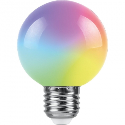 Лампа светодиодная Feron E27 3W RGB матовая LB-371 38115 цвет белый