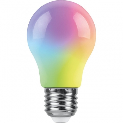 Лампа светодиодная Feron E27 3W RGB матовая LB-375 38118 цвет белый