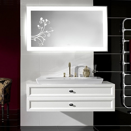 Мебель для ванной Villeroy & Boch La Belle белая, 2 ящика, подвесная, с подсветкой