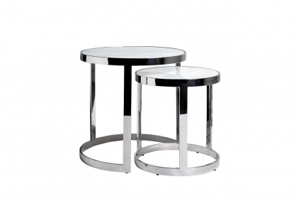 Набор Garda Decor из двух кофейных столиков со стеклянными столещницами 60x60x60 см,  стиль современный