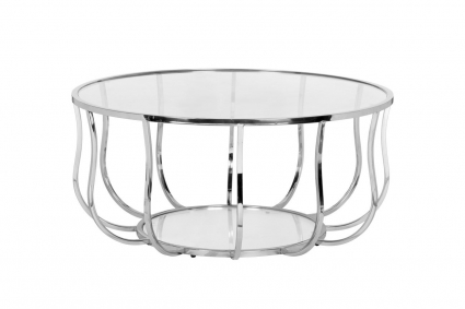 Журнальный столик Garda Decor из стали и стекла 100x100x45 см,  стиль современный