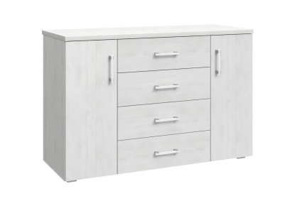 Комод Compass Виктория белого цвета с четырьмя ящиками и дверцами, 120x47x80 см,  стиль современный