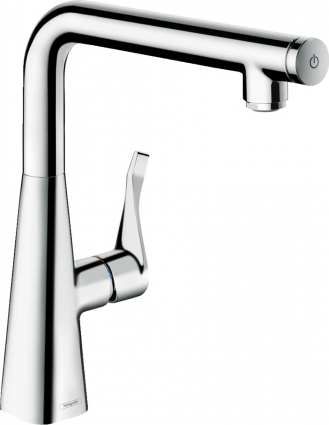 Смеситель Hansgrohe Metris Select M71 14847000 для кухонной мойки, хром, высота излива 25.3 см, длина излива 20.8 см