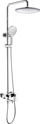 Душевая стойка Bravat Riffle F6336370CP-A-RUS хром штанга 135.6 см, шланг 150 см
