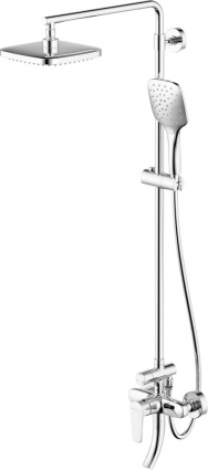 Душевая стойка Bravat Source F6173218CP-A-ENG хром штанга 113.5 см, шланг металлический 150 см