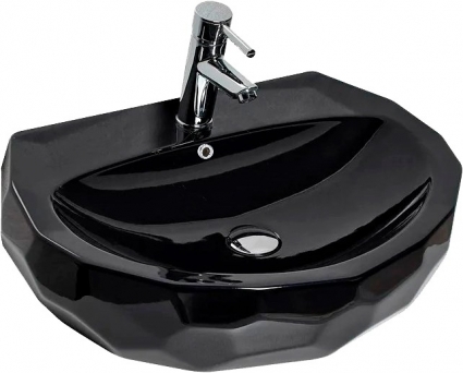 Раковина beWash Bekinger 87601106 60 см черная полукруглая, цвет черный