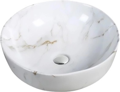 Раковина SantiLine SL-7021 под мрамор круглая, цвет серый, на столешницу