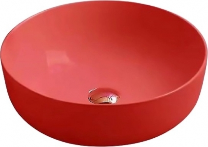 Раковина SantiLine SL-1054MR красный матовый круглая, на столешницу