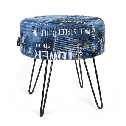 Пуф ARBEN DECOR MAGIC Метеор Central Denim на металлических ножках для прихожей,  стиль скандинавский