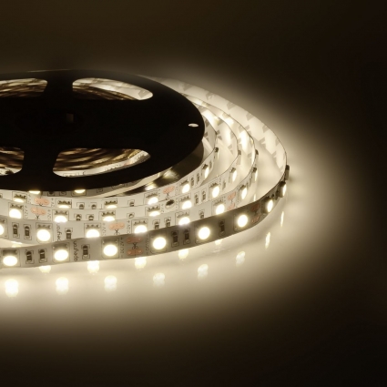 Светодиодная лента Apeyron 14,4W/m 60LED/m 5050SMD дневной белый 5M 00-129, цвет белый, мощность 72 Вт