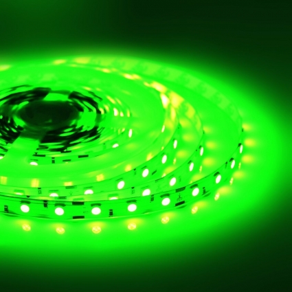 Светодиодная лента Apeyron 14,4W/m 60LED/m 5050SMD зеленый 5M 00-49, цвет белый, мощность 72 Вт