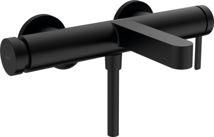 Смеситель Hansgrohe Finoris 76420670 для ванны с душем, матовый черный, однорычажный, длина излива 19.4 см