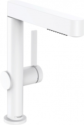Смеситель Hansgrohe Finoris 230 76063700 для раковины, матовый белый, однорычажный, высота излива 22.9 см