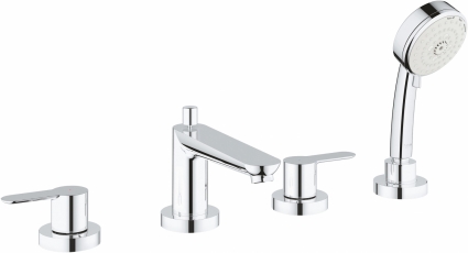 Смеситель Grohe BauEdge 2512000A на борт ванны, хром, однорычажный, длина излива 18.5 см