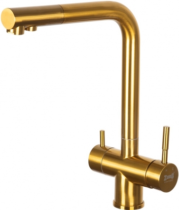 Смеситель Zorg Inox SZR-7039 BRONZE для кухонной мойки, бронза, однорычажный, высота излива 29.7 см