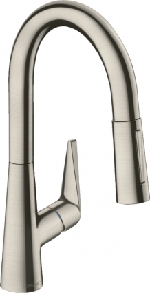 Смеситель Hansgrohe Talis M51 73850800 для кухонной мойки, сталь, однорычажный, высота излива 15.2 см