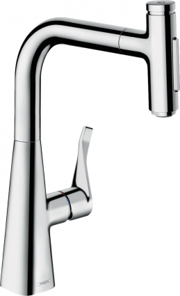 Смеситель Hansgrohe Metris Select M71 73817000 для кухонной мойки, хром, однорычажный, высота излива 23.8 см