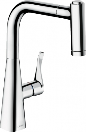 Смеситель Hansgrohe Metris M71 73800000 для кухонной мойки, хром, однорычажный, высота излива 22 см