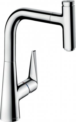 Смеситель Hansgrohe Talis Select M51 72822000 для кухонной мойки, хром, однорычажный, высота излива 22.3 см
