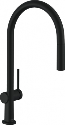 Смеситель Hansgrohe Talis M54 72803670 для кухонной мойки, матовый черный, однорычажный, высота излива 21 см