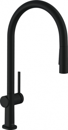 Смеситель Hansgrohe Talis M54 72801670 для кухонной мойки, матовый черный, однорычажный, высота излива 21 см