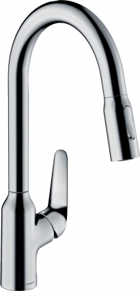 Смеситель Hansgrohe Focus M42 71820000 для кухонной мойки, хром, однорычажный, высота излива 21.9 см