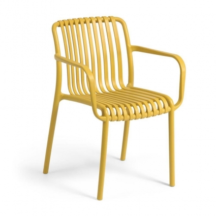Стул La Forma Isabellini горчичного цвета 54x49x80 см,  стиль скандинавский