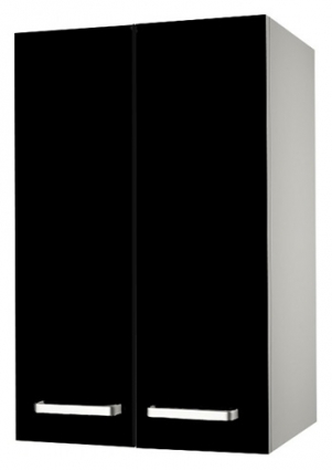 Шкаф Dreja Q max S 50 черный глянец с доводчиками, ручки хром