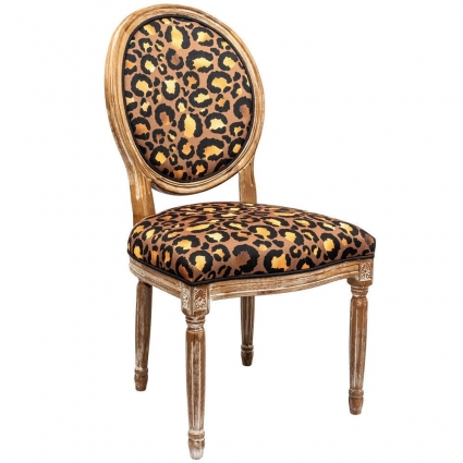 Стул byObject Леопард с каркасом из натурального бука, 62x50x101 см,  стиль классический