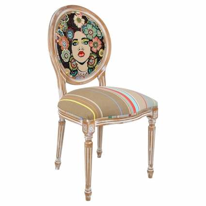 Стул Object Desire Судьба черно-бежевого цвета 48x49x97 см,  стиль классический