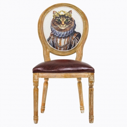 Стул byObject Мисс Кошка с сидением из экокожи, 50x57x98 см,  стиль классический