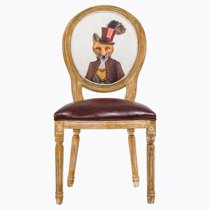 Стул byObject Мисс Лиса с сидением из экокожи, 50x57x98 см,  стиль классический