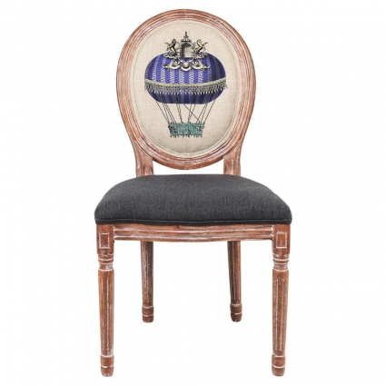 Стул byObject Монгольфьер версия 5 с сидением и спинкой серого цвета, 55x50x95 см,  стиль классический