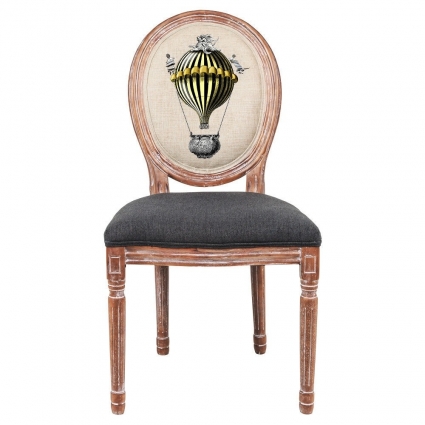 Стул byObject Монгольфьер версия 3 с сидением и спинкой серого цвета, 55x50x95 см,  стиль классический