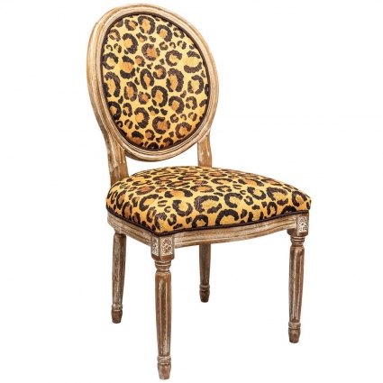 Стул byObject Леопард с каркасом из натурального бука, 62x50x101 см,  стиль классический