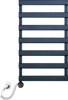 Полотенцесушитель электрический Luxrad Scala New 064364 84х50 L, черный, терморегулятор selmo smart, лесенка, 7 секций