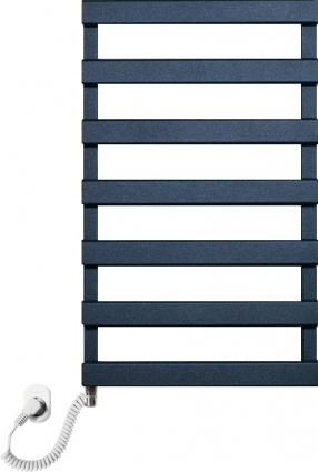 Полотенцесушитель электрический Luxrad Scala New 064370 84х50 L, черный, терморегулятор selmo pad, лесенка, 7 секций