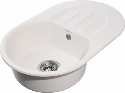 Мойка кухонная GranFest Smart SM 685L белая матовая, овальная, 68x43 см