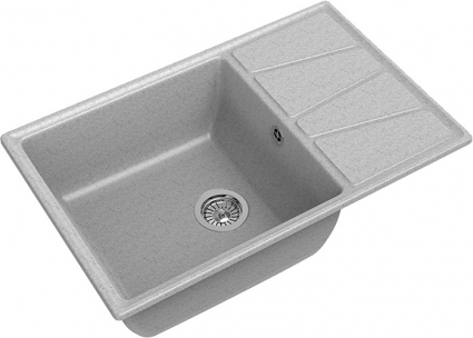 Мойка кухонная GranFest Vertex GF-V-780L серая матовая, прямоугольная, 78x50 см