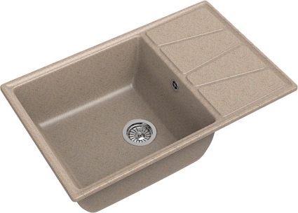 Мойка кухонная GranFest Vertex GF-V-780L песочный матовая, прямоугольная, 78x50 см
