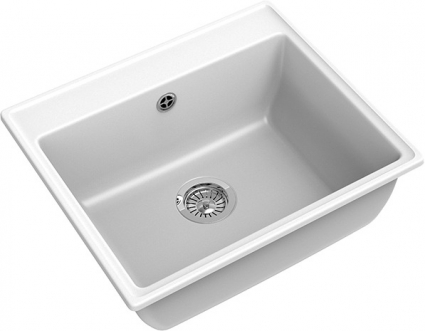 Мойка кухонная GranFest Vertex GF-V-580 иней матовая, прямоугольная, 58x50 см