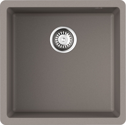 Мойка кухонная Omoikiri Bosen 44-U-GR leningrad grey матовая, квадратная, 44x44 см