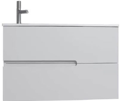 Тумба с раковиной Jacob Delafon Nona 80 L глянцевый белый, подвесная, с ящиками